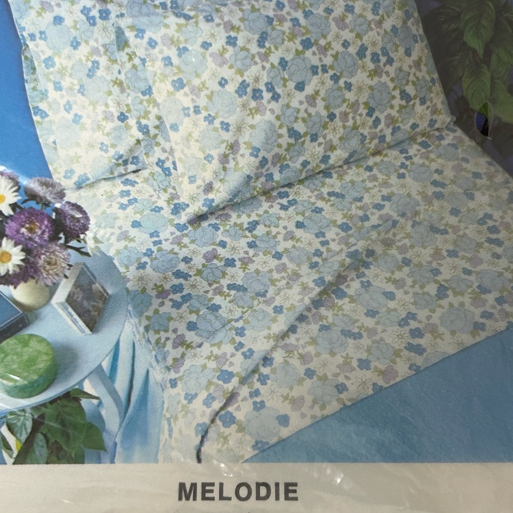 Vintage Cannon Monticello Muslin Melodie Full Sheet Set. 1970’s New. Shabby Chic - Picture 8 of 11